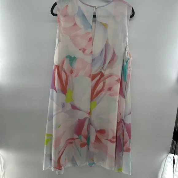 Calvin Klein Women's NWT Printed Trapeze Watercolor Flowy Dress Lined Size 18W - Picture 6 of 8